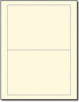 65lb Microperforated Blank Cream Postcards measure 5" x 7".