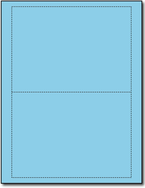 65 lb 2-Up Bright Blue Postcards, measure (5" x 7") , compatible with copier, Inkjet and laser, Matte Both sides