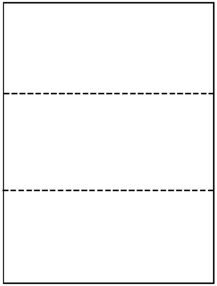 65lb Microperforated White 8 1/2" x 3 2/3" Notecards.