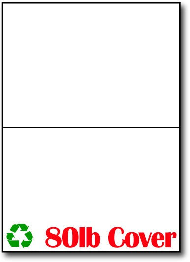 80lb White 100% Recycled 5" x 7" Greeting Cards.