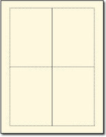 2 Cream 3 1/2" x 4 7/8" Note Cards on an 8 1/2" x 11" sheet.