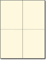2 Microperforated Cream Greeting Cards measures 8 1/2" x 11".