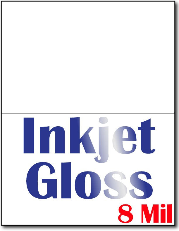 8 mil Inkjet Gloss Half Fold Greeting Postcards, measure (4 1/4" x 5 1/2") , compatible with inkjet, Full Gloss