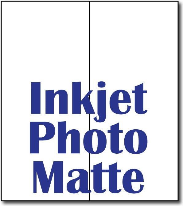 Inkjet Photomatt Slimline Foldover Invitations on an 8" x 9" sheet.