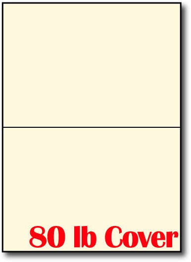 80lb Cream A6 Cards measure 4 5/8" x 6 1/4".