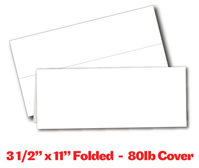 Table Tent Cards - 80lb Cover / White (3.5" x 11")