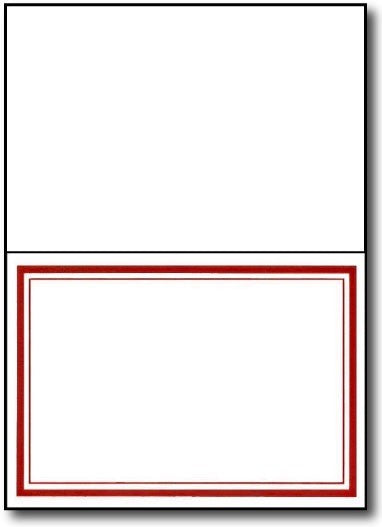 80lb Microperforated Red Foil 5" x 7" Greeting Cards.