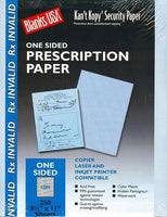 60 lb Blue Security Prescription paper, measure (8 1/2" x 11") , compatible with copier,inkjet and laser , matte both sides