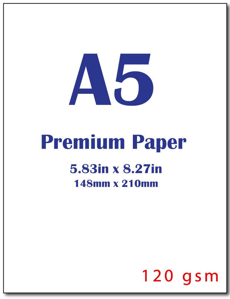 White A5 Cardstock (8.27" x 5.83") - 32lb Bond