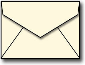 24lb Cream Florist Size Envelopes, measure (3/4" x 3 11/16"), Matte both sides