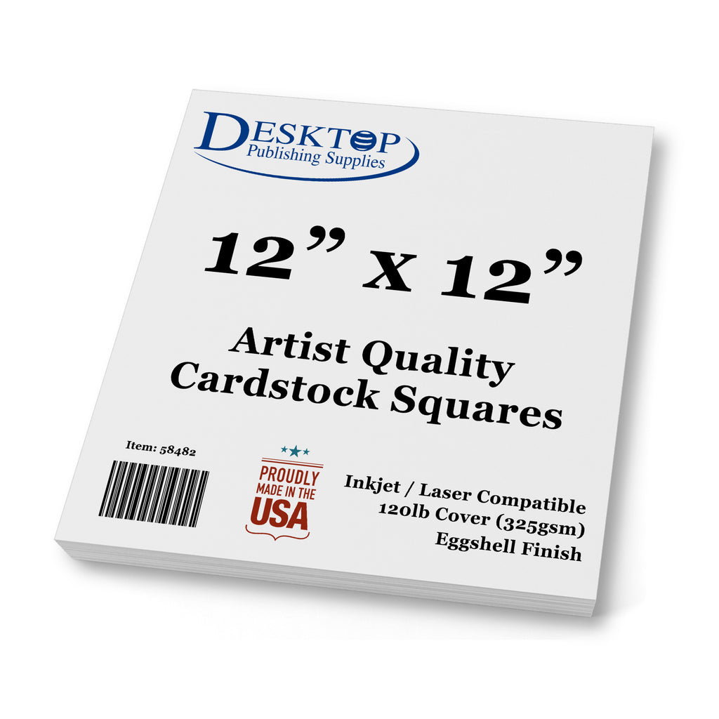 Thick White Square Cardstock -12 x 12 - 120lb Cover
