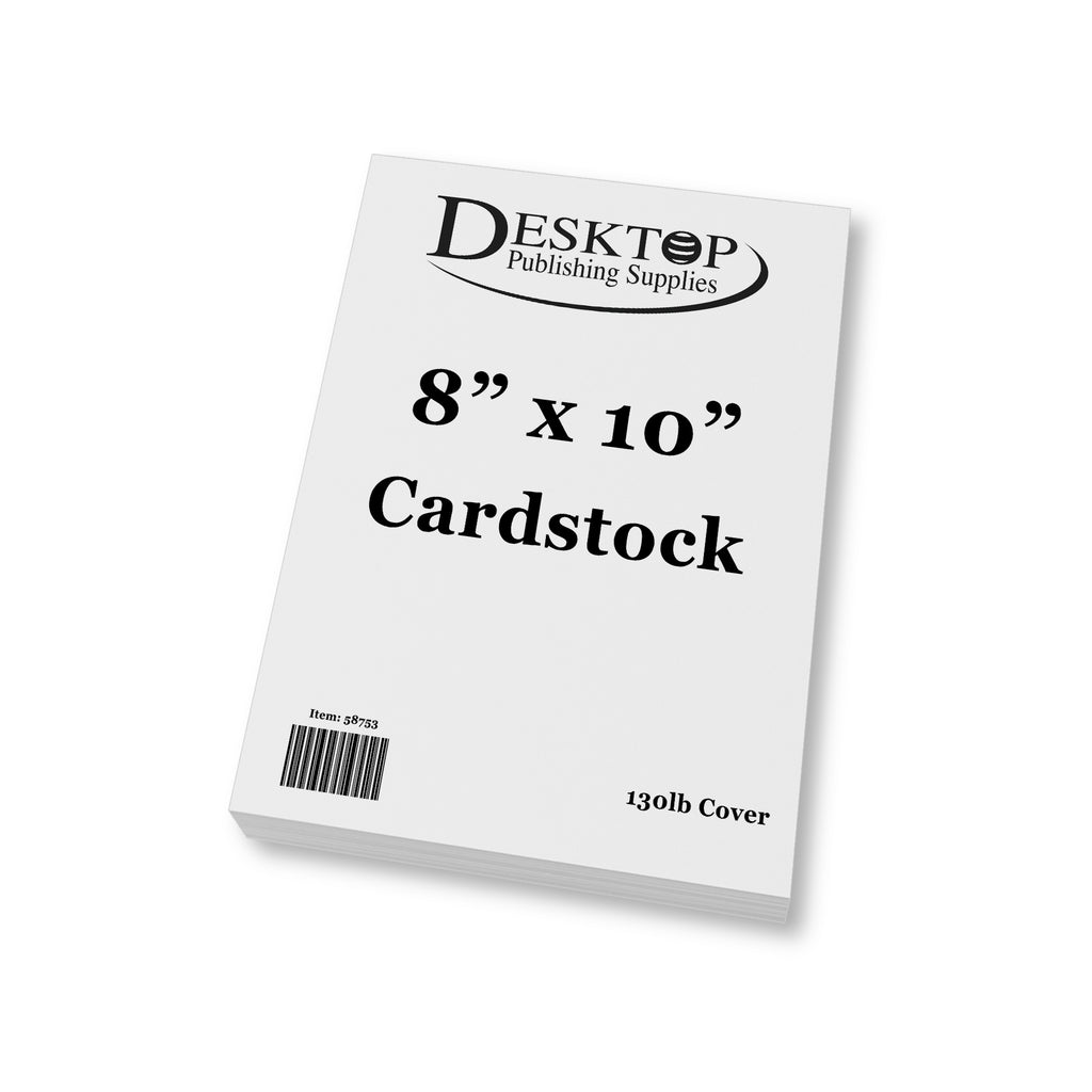 8" x 10" Cardstock - 130lb Cover - (Color: White)