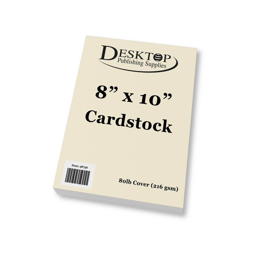 8" x 10" Cardstock - 80lb Cover - (Color: Cream)