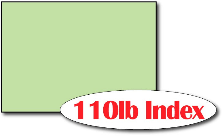 5X7 Blank Flat Cards - 110LB Index - (Paper Color: Green)