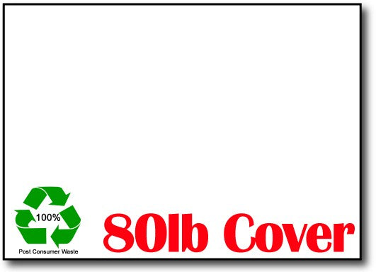 5X7 Blank Flat Cards - 80lb Cover / White - (Recycled 100%)