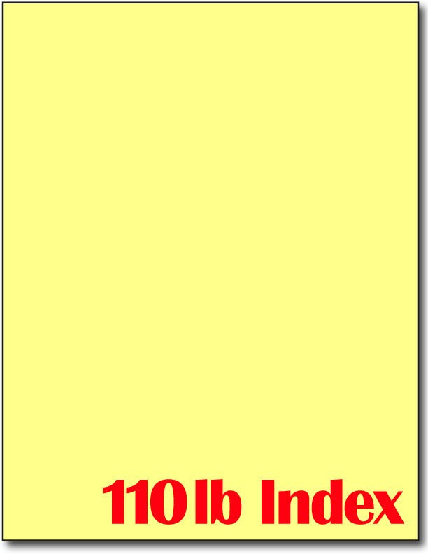 Yellow Cardstock -8 1/2 X 11 - 110LB Index (Matte)