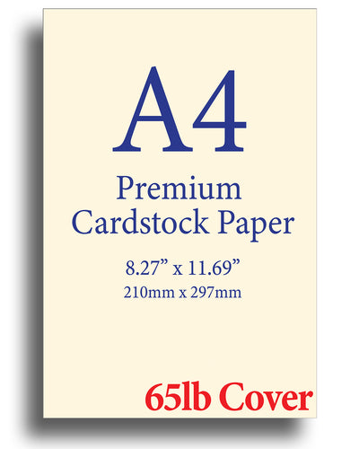 Cream A4 Cardstock (8.27" x 11.69") - 65lb Cover
