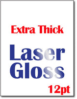 Extra Thick 12pt Laser Gloss Cardstock - 8 1/2" x 11" - Glossy on front & matte on the back