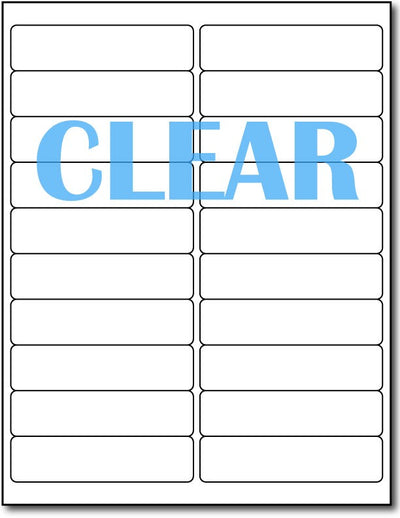 Adhesive Clear Labels CardStock , size A6, measure (1" x 4") , compatible with Laser Only , Full Gloss