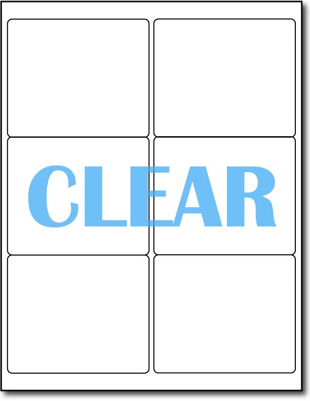 Adhesive Labels Crystal Clear CardStock , size A6, measure (4" x 3 1/3") , compatible with Laser Only , Full Gloss