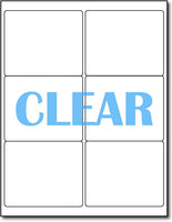Adhesive Labels Crystal Clear CardStock , size A6, measure (4" x 3 1/3") , compatible with Laser Only , Full Gloss