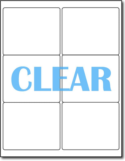 Adhesive Labels Crystal Clear CardStock , size A6, measure (4" x 3 1/3") , compatible with Laser Only , Full Gloss
