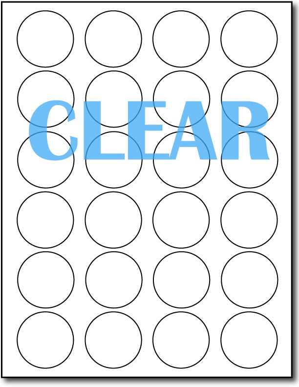 Adhesive Labels Crystal Clear round,measure (1 5/8" Round) , compatible with Laser Only , Full Gloss