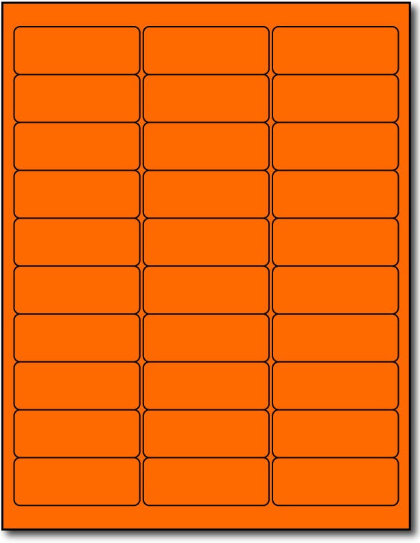 Adhesive orange Fluorescent Green Address Labels, measure (2 5/8" x 1") , compatible with inkjet and laser, matte both sides