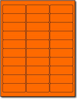 Adhesive orange Fluorescent Green Address Labels, measure (2 5/8" x 1") , compatible  with inkjet and laser, matte both sides