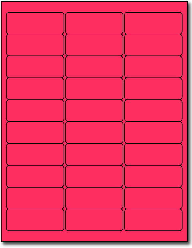 Fluorescent Labels - 2.625" x 1" - Color: Pink