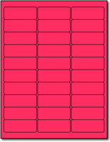 Fluorescent Labels - 2.625" x 1" - Color: Pink