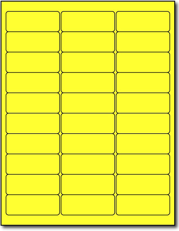 Adhesive Yellow Fluorescent Green Address Labels, measure (2 5/8" x 1") , compatible with inkjet and laser, matte both sides