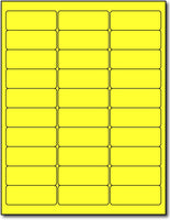 Adhesive Yellow Fluorescent Green Address Labels, measure (2 5/8" x 1") , compatible  with inkjet and laser, matte both sides