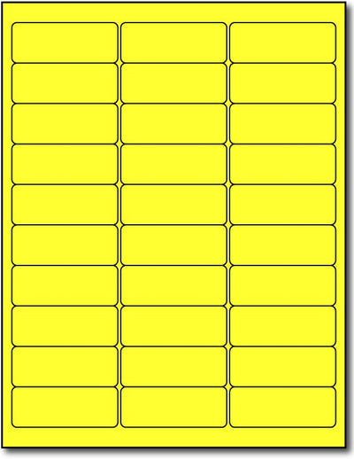 Adhesive Yellow Fluorescent Green Address Labels, measure (2 5/8" x 1") , compatible  with inkjet and laser, matte both sides