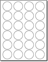 Adhesive 24-Up Round Labels, measure (1 5/8" Round) , compatible  with inkjet and laser, matte both sides
