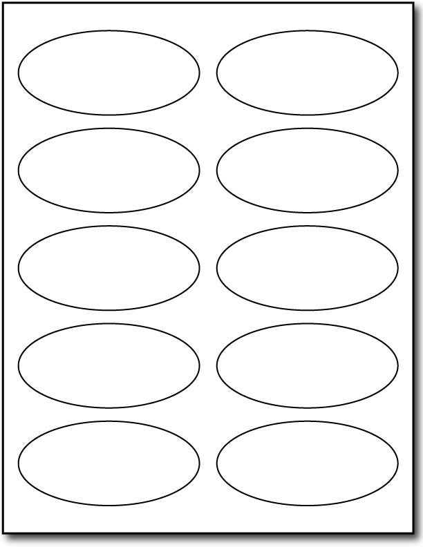 Adhesive Labels white Oval, size A6, measure (3 7/8" x 2 3/4" Oval) , compatible with inkjet and laser , Matte Both Sides