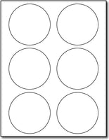Adhesive 6-Up Round Labels, measure (3 1/3" Round) , compatible  with inkjet and laser, matte both sides