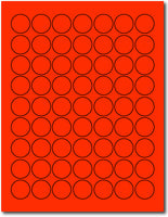 Red 1" Round Labels - 63up - Permanent Adhesive