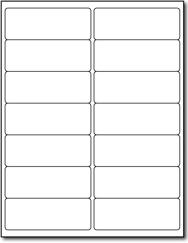 Adhesive 14-Up Labels, measure (4" x 1 1/2") , compatible with inkjet and laser, matte finish