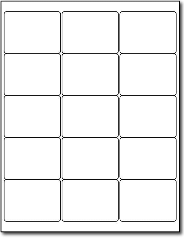 Adhesive 15-Up White Labels, measure (2" x 2 11/16") , compatible with inkjet and laser, matte both sides