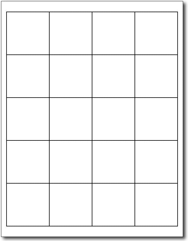 Adhesive 20-Up White Labels, measure (2" x 2") , compatible with inkjet and laser, matte both sides