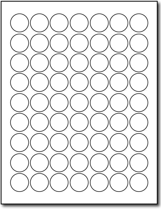 Adhesive Labels Laser Gloss, size A6, measure (1" Round) , compatible laser , Full Gloss