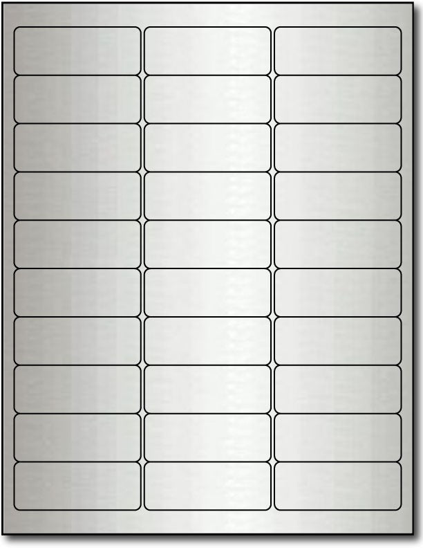 Adhesive Labels Silver Foil, size A6, measure (2 5/8" x 1") , compatible Laser, Foil