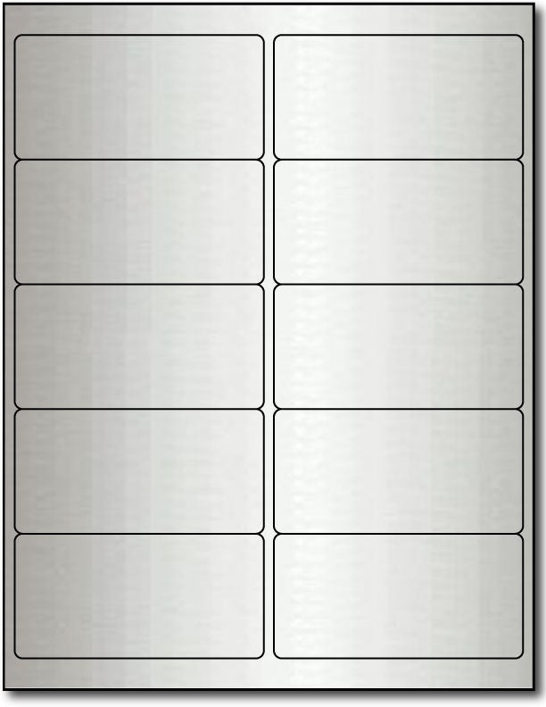 Adhesive Labels Silver Foil, size A6, measure (8 1/2" x 11") , compatible Laser, Foil