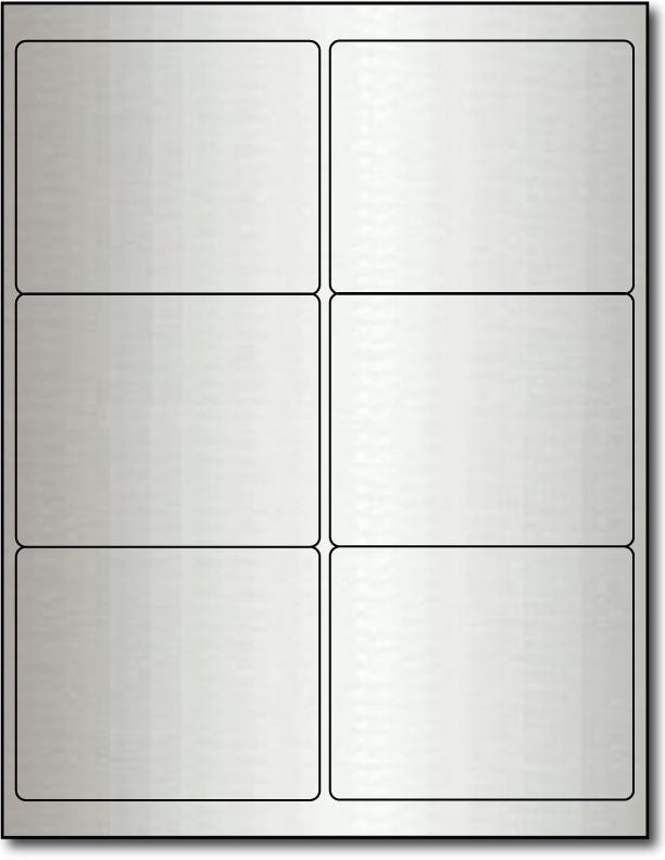 Adhesive Labels Silver Foil, size A6, measure (8 1/2" x 11") , compatible Laser, Foil