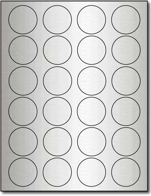 Adhesive Labels Silver Foil, measure (1 5/8" Round) , compatible Laser, Foil