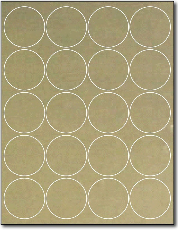 Adhesive Labels Gold Foil, size A6, measure (2" Round) , compatible Laser, Foil