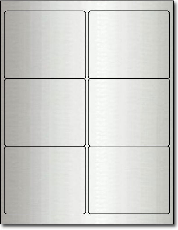 Adhesive Labels Inkjet Silver Foil, size A6, measure (4" x 3 1/3") , compatible with Inkjet, Foil