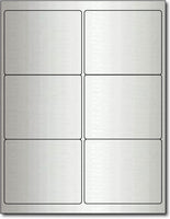 Adhesive  Labels Inkjet Silver Foil, size A6, measure (4" x 3 1/3") , compatible  with Inkjet, Foil