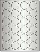 Adhesive  Labels Round Inkjet Silver Foil, measure (1 5/8" Round) , compatible  with Inkjet, Foil